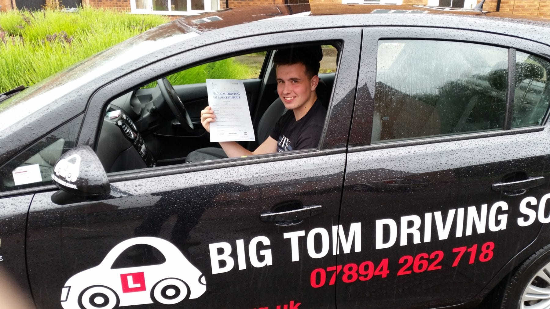 Smiles through the bad weather in Grantham Big Tom Intensive Driving